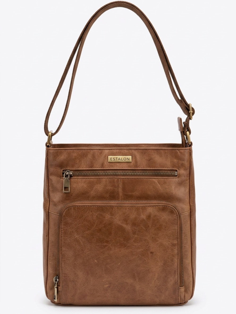 Leather Crossbody Bag in Brown